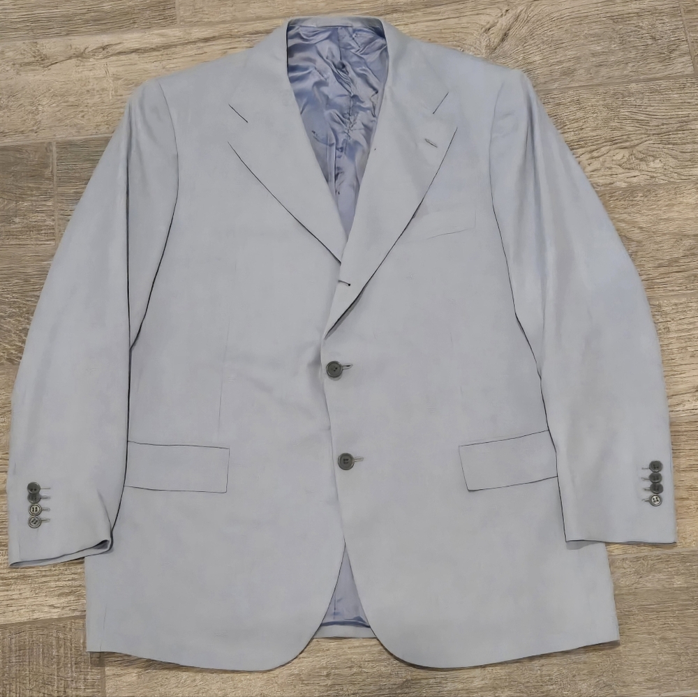 Kiton Light Blue Blazer Jacket 40 R